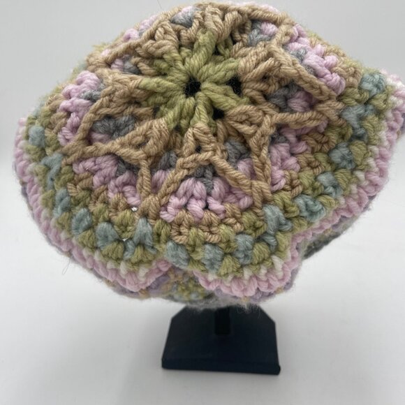 Handcrafted Crochet Pastel Multicolor Beanie Hat - Picture 4 of 6